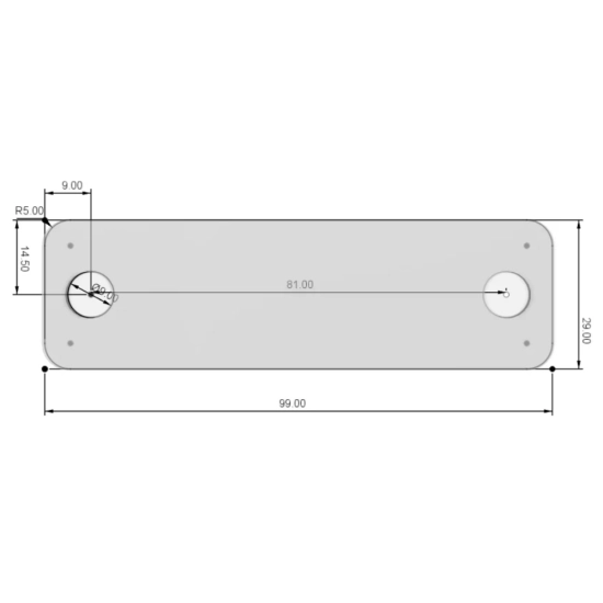 Blacha montażowa 100x30x4mm (surowa)